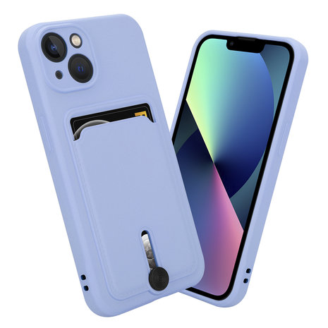 Coverzs Coverzs iPhone 13 Pro Kartenhülle mit Schieber (Lila) Coverzs Coverzs iPhone 13 Pro Kartenhülle mit Schieber (Lila)