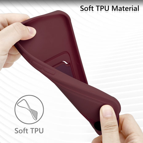 Coverzs Coverzs iPhone 13 Pro Kartenhülle mit Schieber (Burgund) Coverzs Coverzs iPhone 13 Pro Kartenhülle mit Schieber (Burgund)