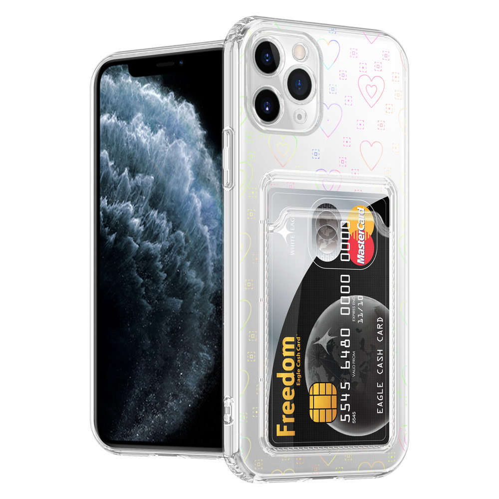 ShieldCase® ShieldCase iPhone 11 Pro Transparente Hülle mit Karten (Herzen) ShieldCase® ShieldCase iPhone 11 Pro Transparente Hülle mit Karten (Herzen)