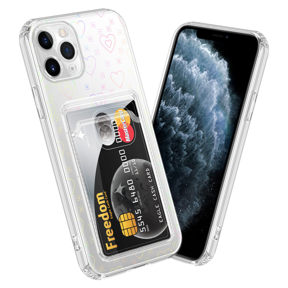 ShieldCase® ShieldCase iPhone 11 Pro Transparente Hülle mit Karten (Herzen) ShieldCase® ShieldCase iPhone 11 Pro Transparente Hülle mit Karten (Herzen)