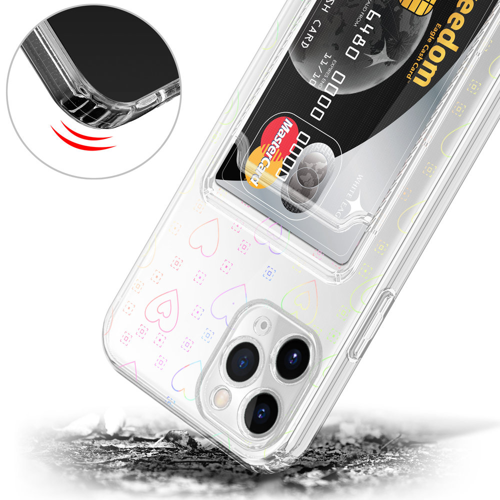 ShieldCase® ShieldCase iPhone 11 Pro Transparente Hülle mit Karten (Herzen) ShieldCase® ShieldCase iPhone 11 Pro Transparente Hülle mit Karten (Herzen)