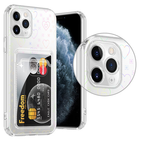 ShieldCase® ShieldCase iPhone 11 Pro Transparente Hülle mit Karten (Herzen) ShieldCase® ShieldCase iPhone 11 Pro Transparente Hülle mit Karten (Herzen)