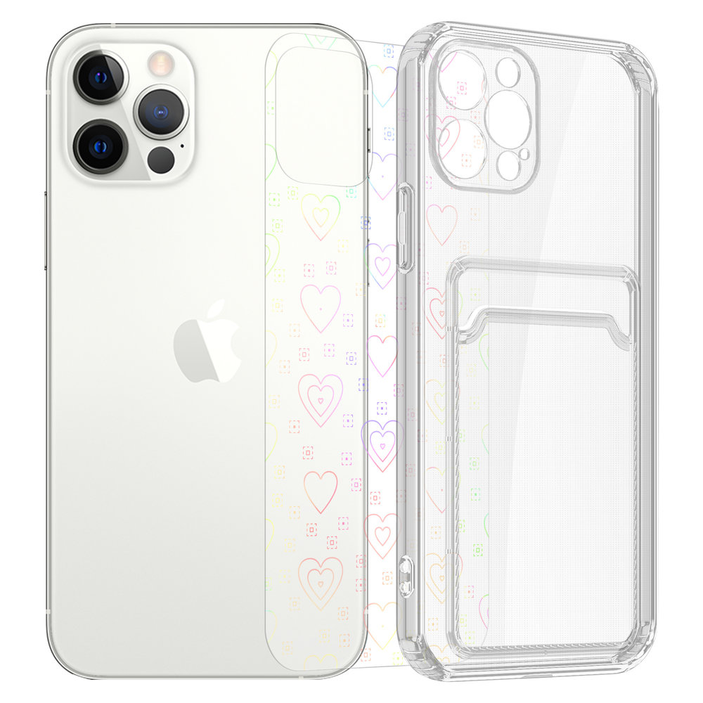 ShieldCase® ShieldCase iPhone 12 Pro Transparente Hülle mit Karten (Herzen) ShieldCase® ShieldCase iPhone 12 Pro Transparente Hülle mit Karten (Herzen)