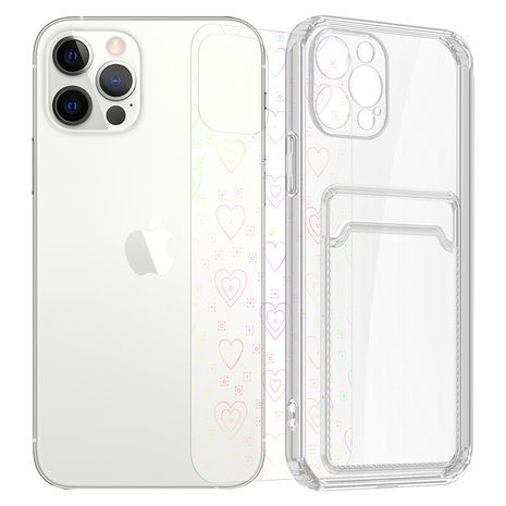 ShieldCase® ShieldCase iPhone 12 Pro Transparente Hülle mit Karten (Herzen) ShieldCase® ShieldCase iPhone 12 Pro Transparente Hülle mit Karten (Herzen)