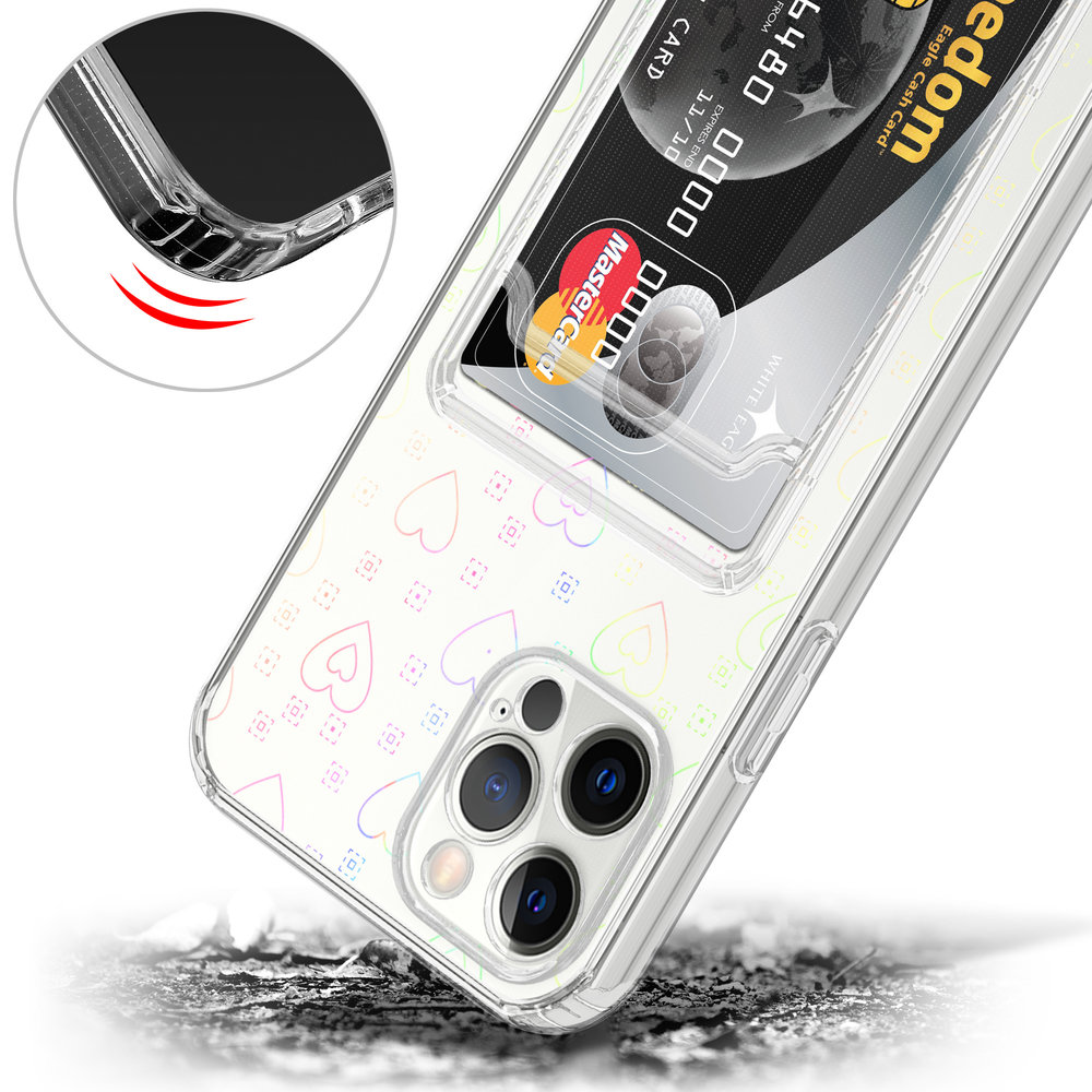 ShieldCase® ShieldCase iPhone 12 Pro Transparente Hülle mit Karten (Herzen) ShieldCase® ShieldCase iPhone 12 Pro Transparente Hülle mit Karten (Herzen)