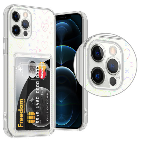 ShieldCase® ShieldCase iPhone 12 Pro Transparente Hülle mit Karten (Herzen) ShieldCase® ShieldCase iPhone 12 Pro Transparente Hülle mit Karten (Herzen)