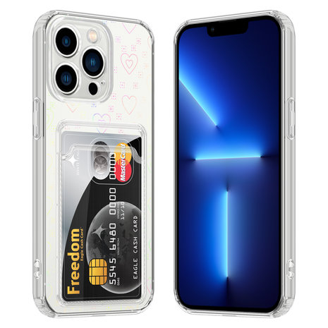ShieldCase® ShieldCase iPhone 13 Pro Transparente Hülle mit Karten (Herzen) ShieldCase® ShieldCase iPhone 13 Pro Transparente Hülle mit Karten (Herzen)