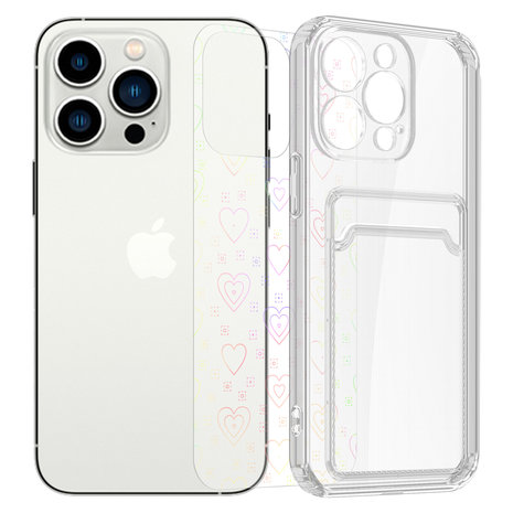 ShieldCase® ShieldCase iPhone 13 Pro Transparente Hülle mit Karten (Herzen) ShieldCase® ShieldCase iPhone 13 Pro Transparente Hülle mit Karten (Herzen)