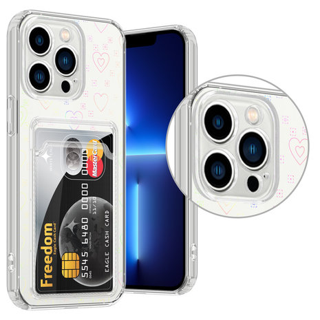 ShieldCase® ShieldCase iPhone 13 Pro Transparente Hülle mit Karten (Herzen) ShieldCase® ShieldCase iPhone 13 Pro Transparente Hülle mit Karten (Herzen)