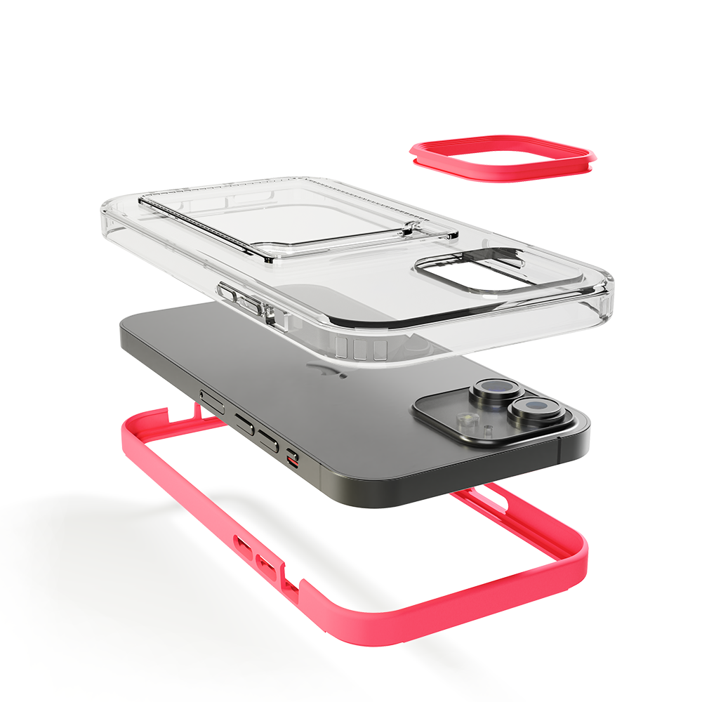 ShieldCase® ShieldCase iPhone 12 Kartenhülle mit Bumper (Hellrosa)