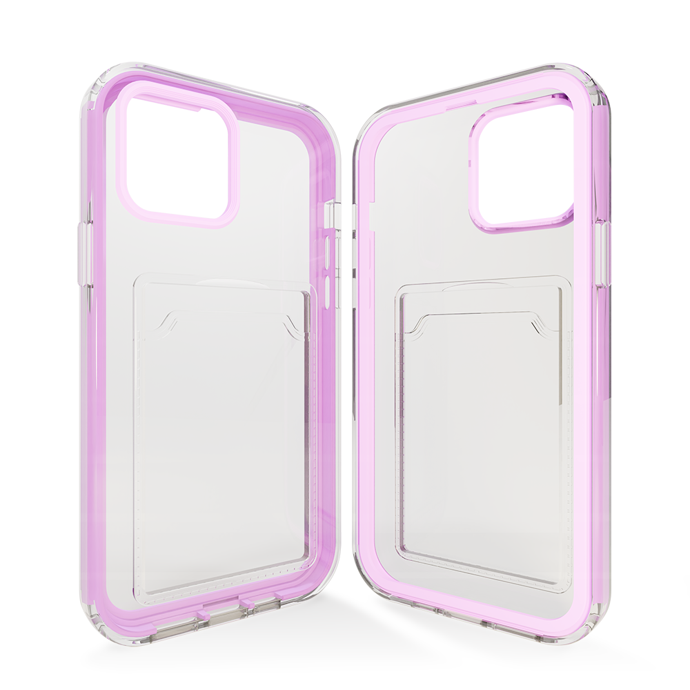 ShieldCase® ShieldCase iPhone 13 Pro Max Kartenhülle mit Bumper (Lila)