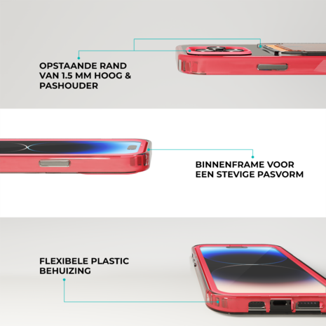 ShieldCase® ShieldCase iPhone 13 Pro Max Kartenhülle mit Bumper (Rosa)