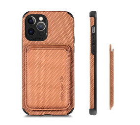 Coverzs iPhone 11 Pro Magsafe gewebte Kartenhülle (Braun) Coverzs iPhone 11 Pro Magsafe gewebte Kartenhülle (Braun)