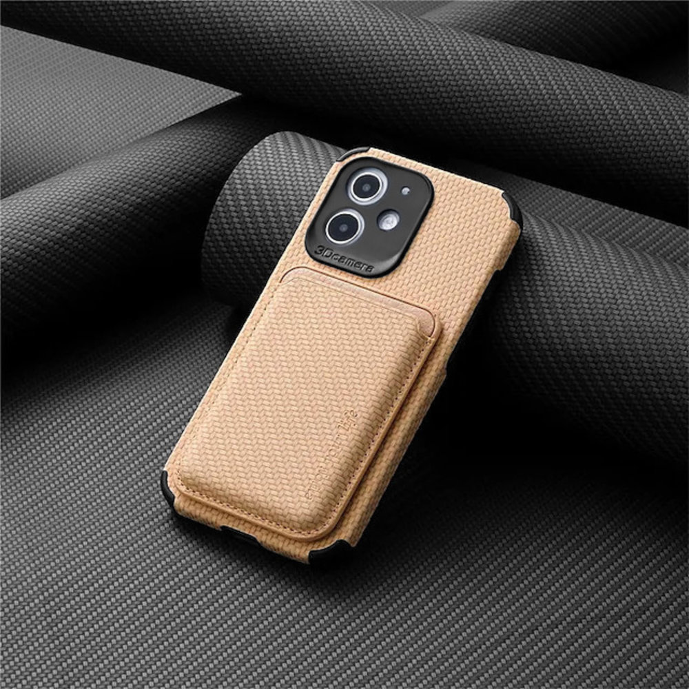 Coverzs Coverzs iPhone 12 Magsafe gewebte Kartenhülle (Khaki) Coverzs Coverzs iPhone 12 Magsafe gewebte Kartenhülle (Khaki)