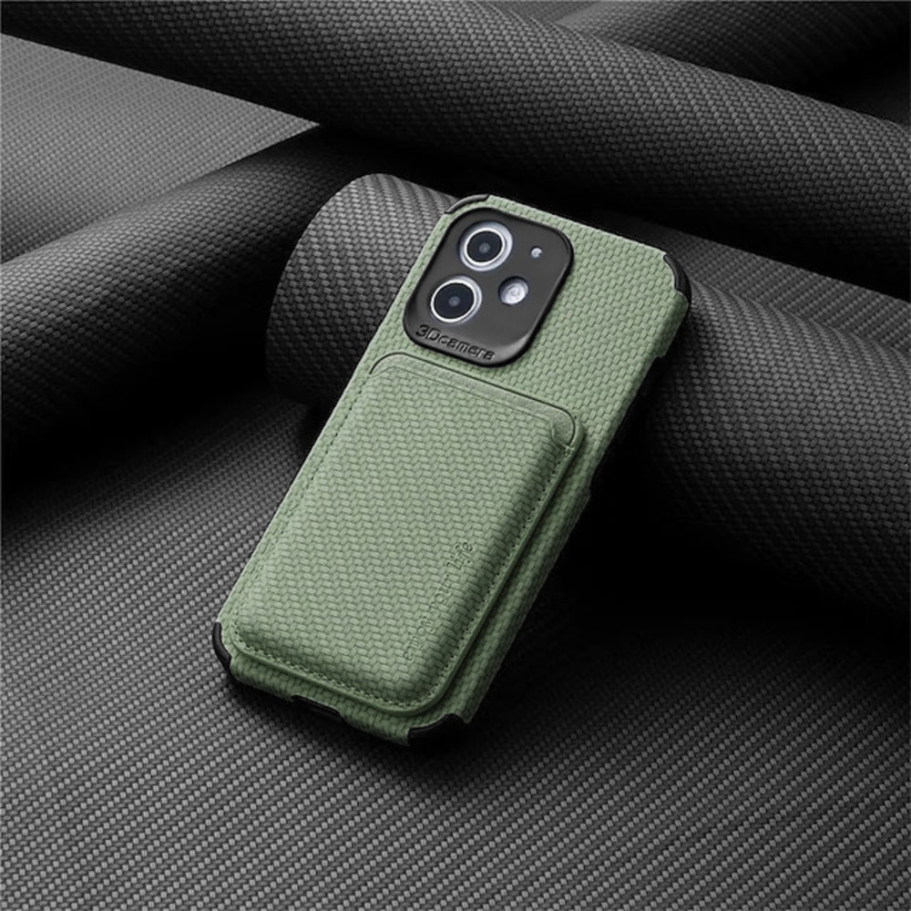 Coverzs Coverzs iPhone 12 Magsafe gewebte Kartenhülle (Grün) Coverzs Coverzs iPhone 12 Magsafe gewebte Kartenhülle (Grün)