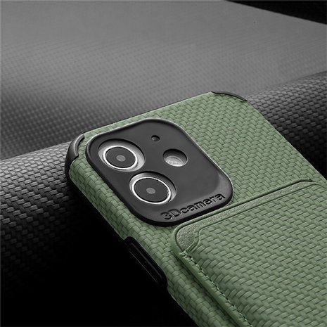 Coverzs Coverzs iPhone 12 Magsafe gewebte Kartenhülle (Grün) Coverzs Coverzs iPhone 12 Magsafe gewebte Kartenhülle (Grün)