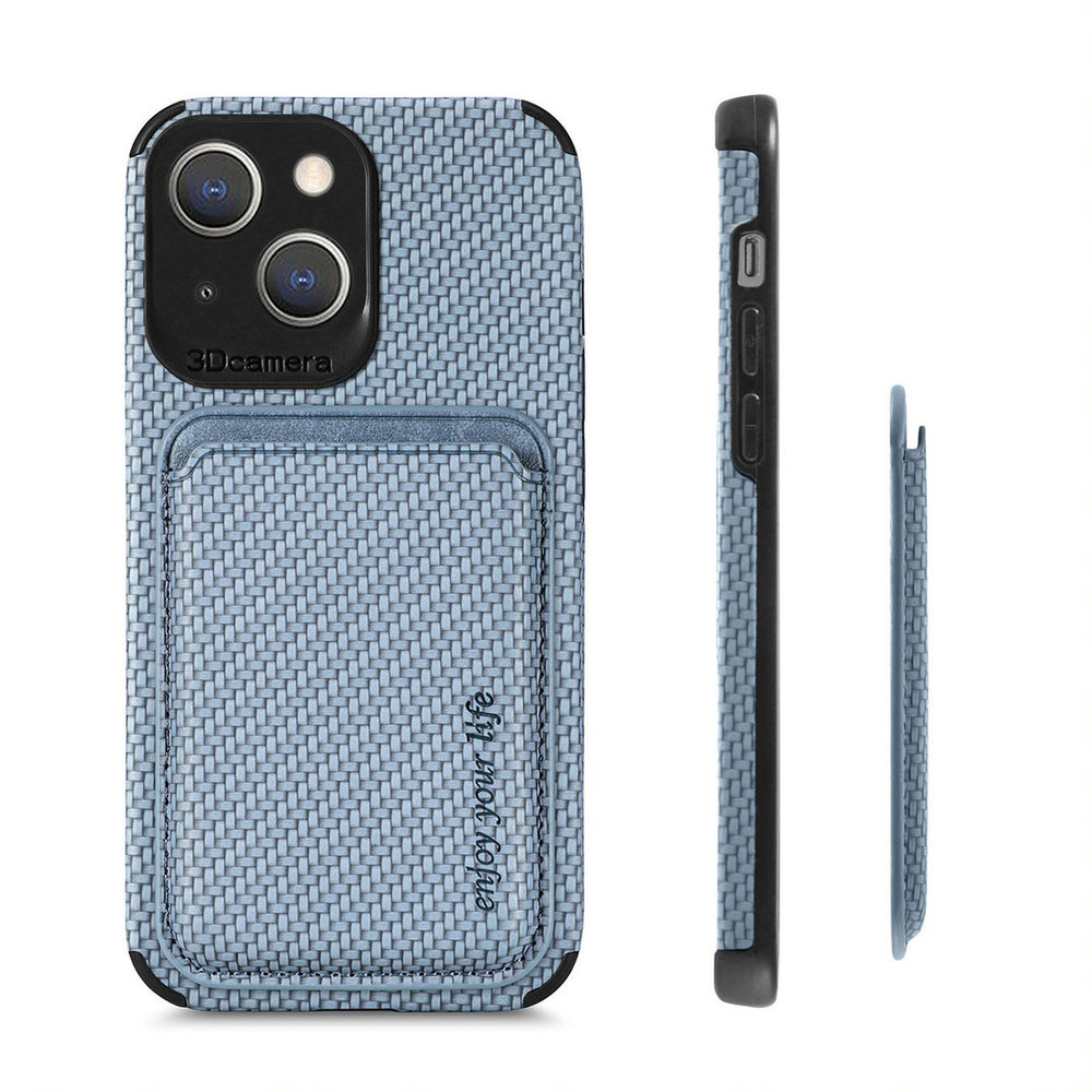 Coverzs Coverzs iPhone 13 Magsafe gewebte Kartenhülle (Blau) Coverzs Coverzs iPhone 13 Magsafe gewebte Kartenhülle (Blau)