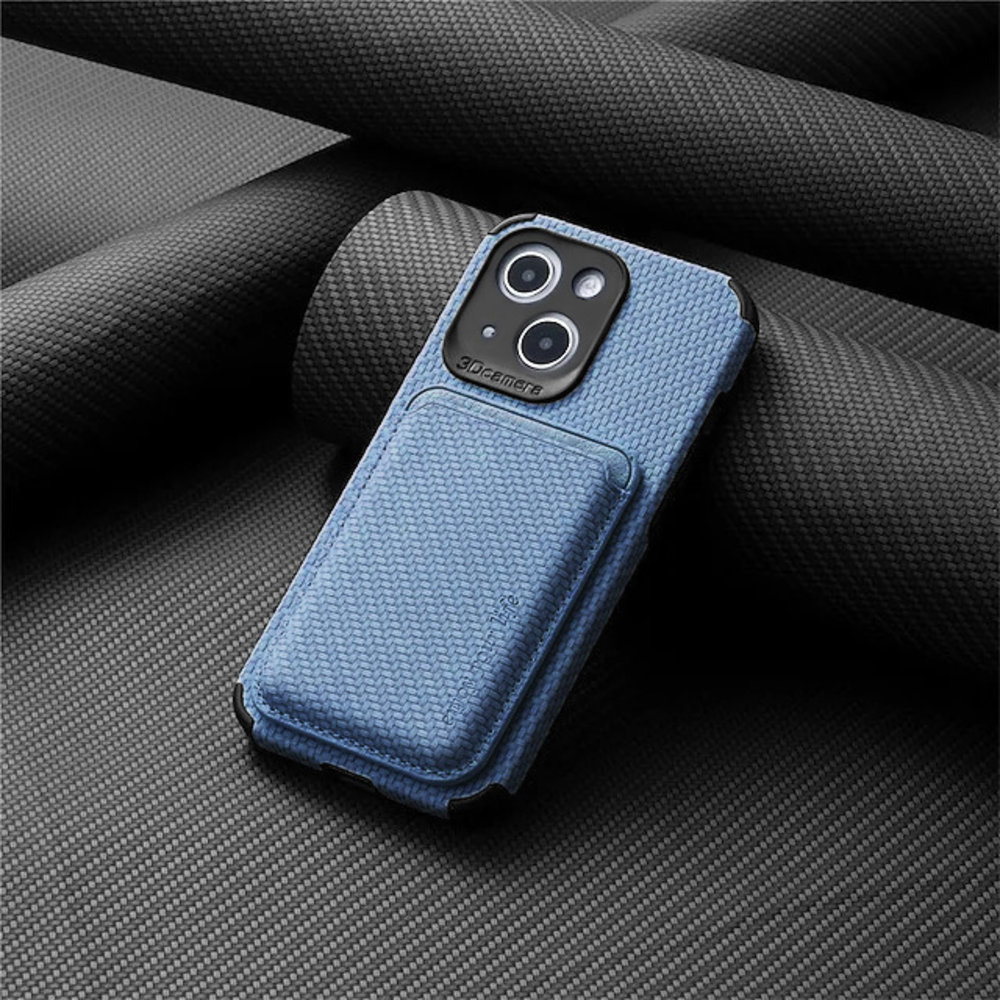 Coverzs Coverzs iPhone 13 Magsafe gewebte Kartenhülle (Blau) Coverzs Coverzs iPhone 13 Magsafe gewebte Kartenhülle (Blau)