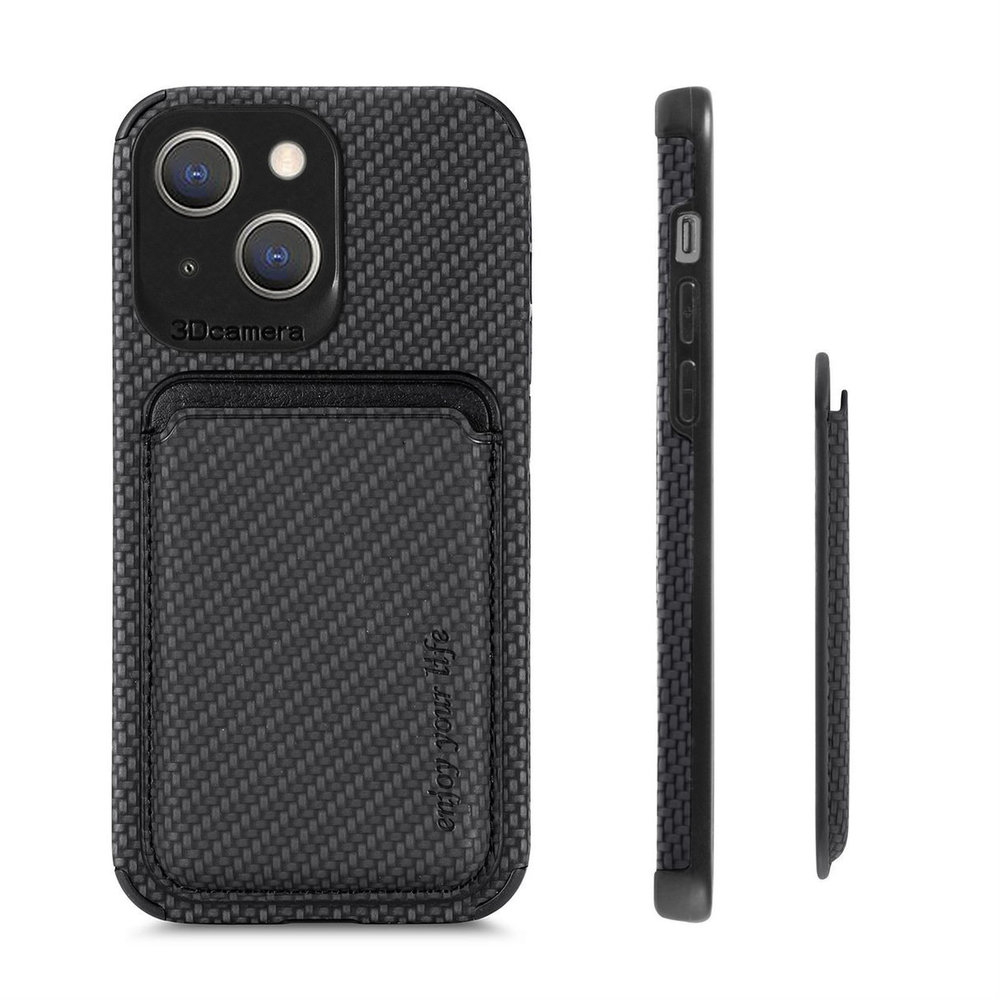 Coverzs Coverzs iPhone 13 Magsafe gewebte Kartenhülle (Schwarz) Coverzs Coverzs iPhone 13 Magsafe gewebte Kartenhülle (Schwarz)
