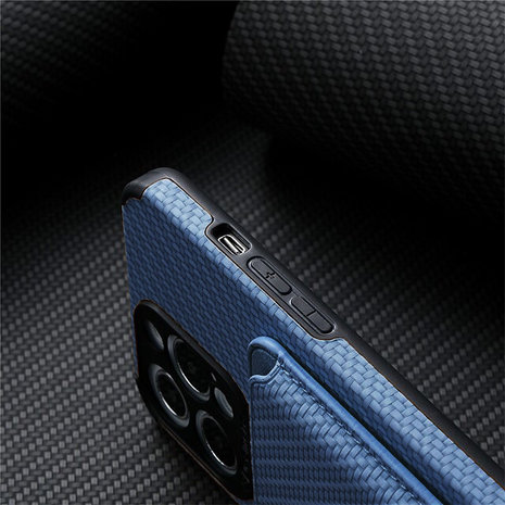 Coverzs Coverzs iPhone 13 Pro Magsafe gewebte Kartenhülle (Blau) Coverzs Coverzs iPhone 13 Pro Magsafe gewebte Kartenhülle (Blau)