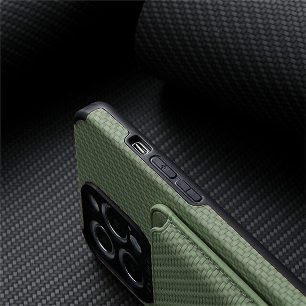 Coverzs Coverzs iPhone 13 Pro Magsafe gewebte Kartenhülle (Grün) Coverzs Coverzs iPhone 13 Pro Magsafe gewebte Kartenhülle (Grün)
