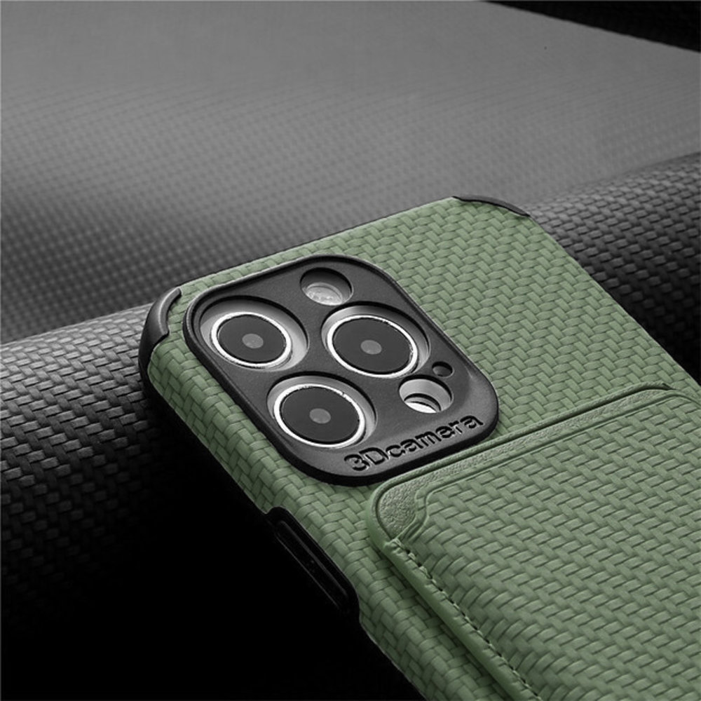 Coverzs Coverzs iPhone 13 Pro Magsafe gewebte Kartenhülle (Grün) Coverzs Coverzs iPhone 13 Pro Magsafe gewebte Kartenhülle (Grün)