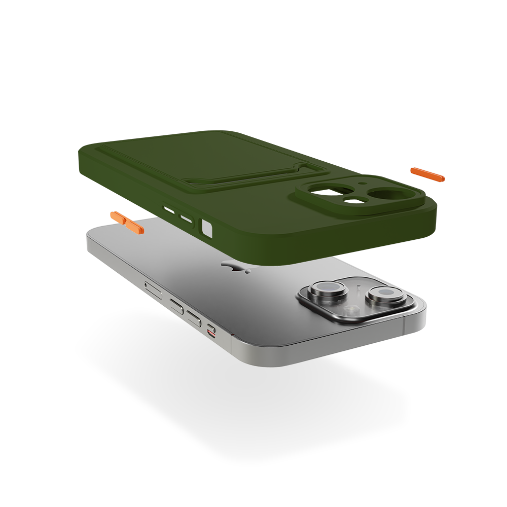 ShieldCase® ShieldCase iPhone 13 Mini Rückseitehülle mit Kartenhalter (Dunkelgrün)