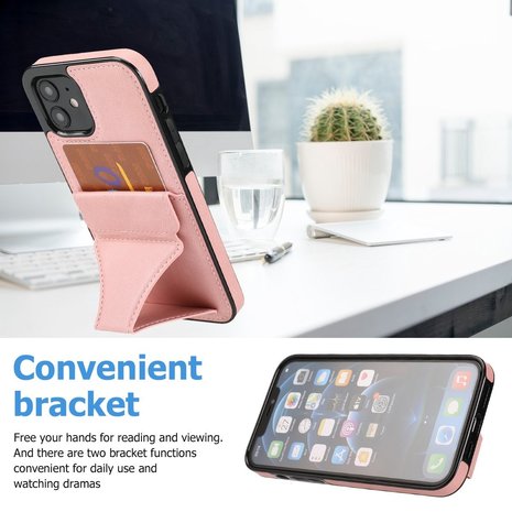 ShieldCase® ShieldCase iPhone X Leder Kartenhülle mit Ständer (Pink) ShieldCase® ShieldCase iPhone X Leder Kartenhülle mit Ständer (Pink)