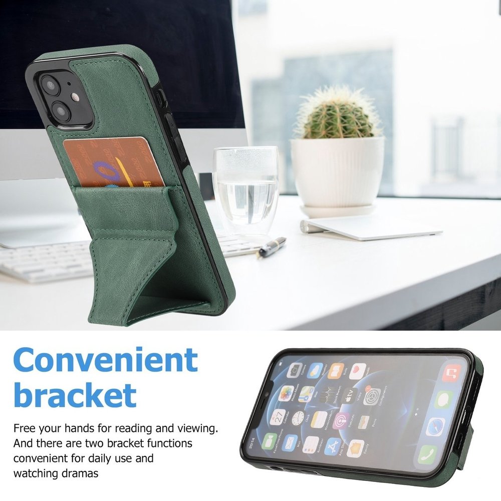 ShieldCase® ShieldCase iPhone X Leder Kartenhülle mit Ständer (Grün) ShieldCase® ShieldCase iPhone X Leder Kartenhülle mit Ständer (Grün)