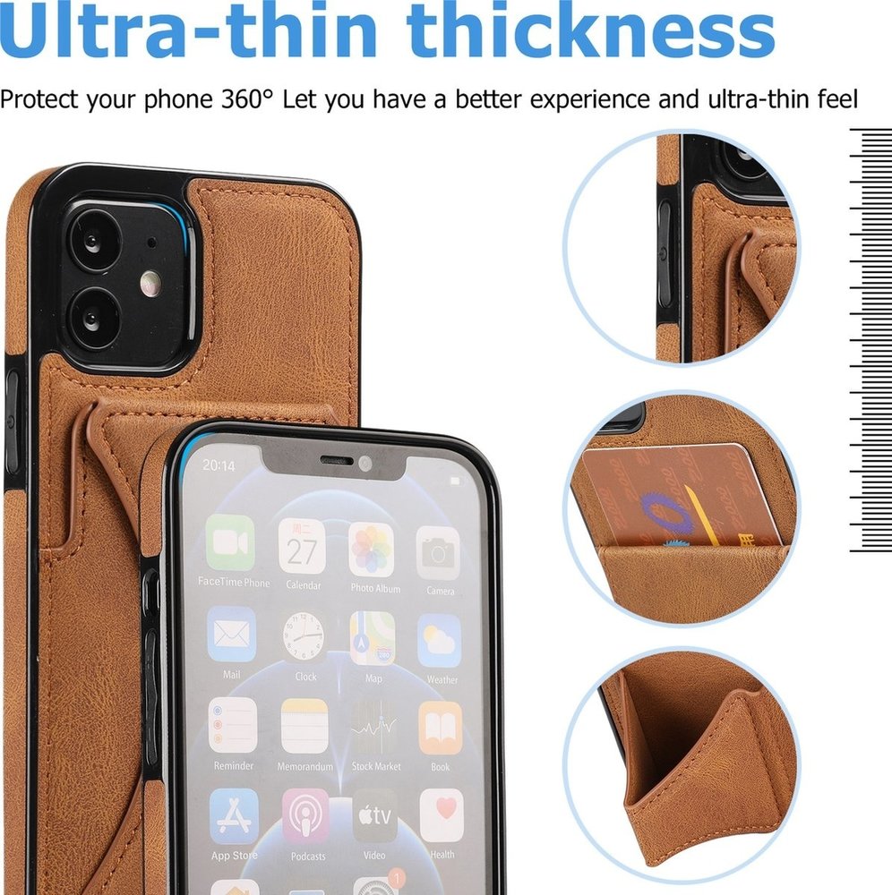 ShieldCase® ShieldCase iPhone X Leder Kartenhülle mit Ständer (Braun) ShieldCase® ShieldCase iPhone X Leder Kartenhülle mit Ständer (Braun)