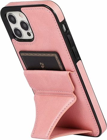 ShieldCase® ShieldCase iPhone Xr Leder Kartenhülle mit Ständer (Rosa)