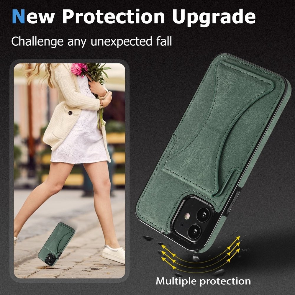 ShieldCase® ShieldCase iPhone Xr Leder Kartenhülle mit Ständer (Grün)