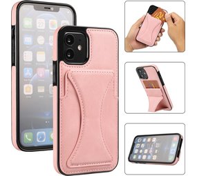 ShieldCase® iPhone 7 Leder Kartenhülle mit Ständer (Pink)