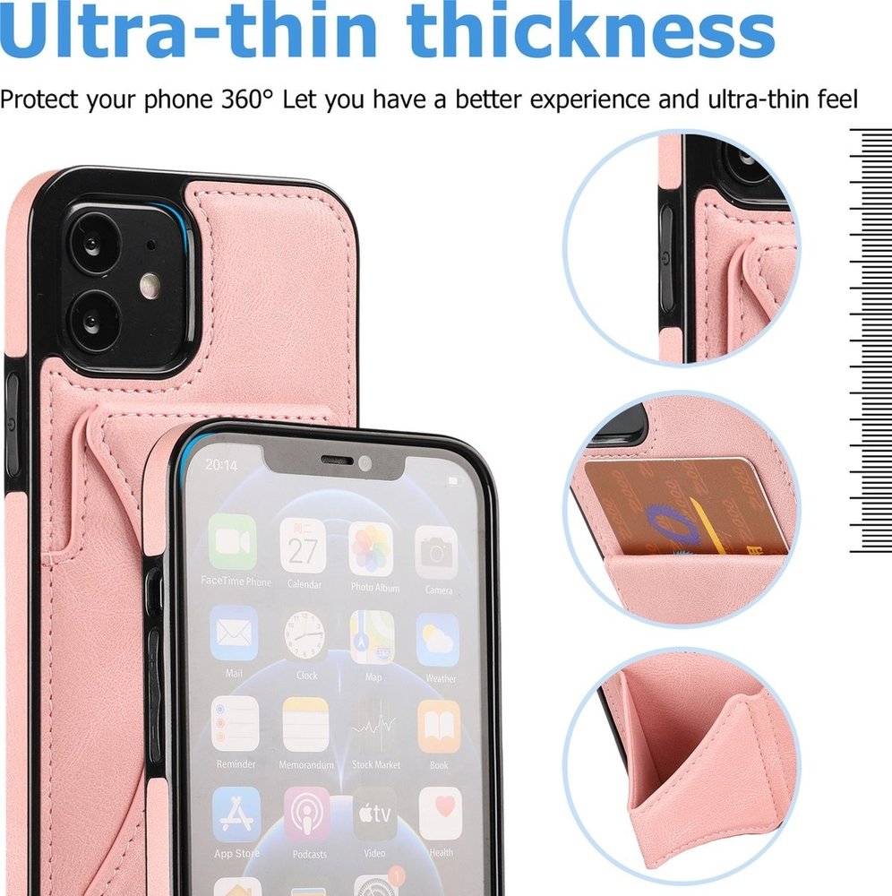 ShieldCase® ShieldCase iPhone 7 Leder Kartenhülle mit Ständer (Pink) ShieldCase® ShieldCase iPhone 7 Leder Kartenhülle mit Ständer (Pink)