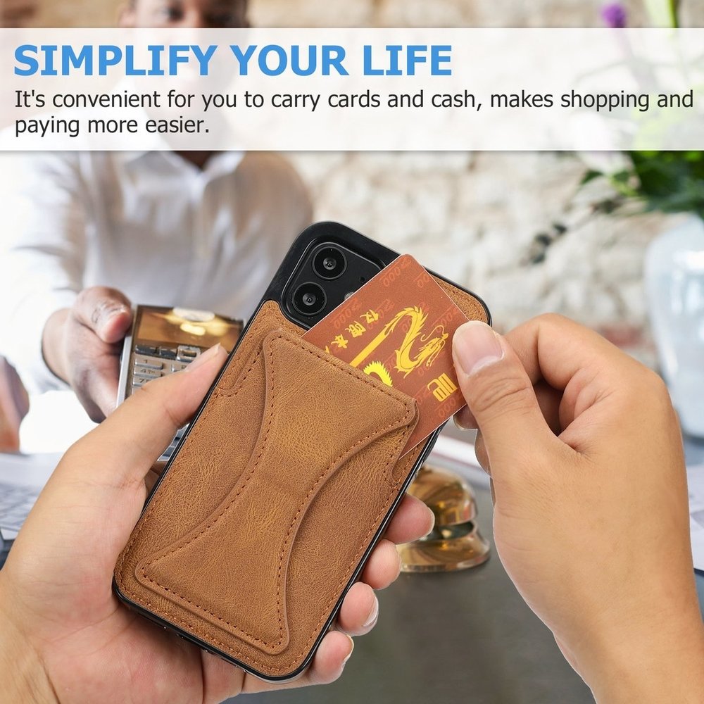 ShieldCase® ShieldCase iPhone 7 Leder Kartenhülle mit Ständer (Braun)