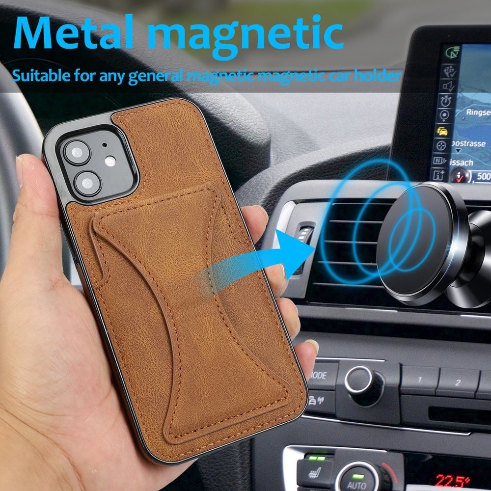 ShieldCase® ShieldCase iPhone 7 Leder Kartenhülle mit Ständer (Braun)