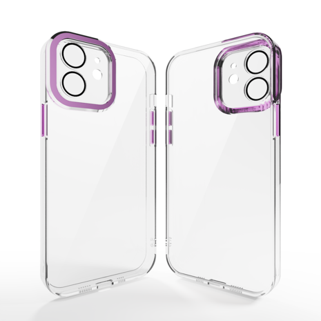 Coverzs Coverzs iPhone 11 Transparente Hülle mit Kameraschutz (Lila) Coverzs Coverzs iPhone 11 Transparente Hülle mit Kameraschutz (Lila)