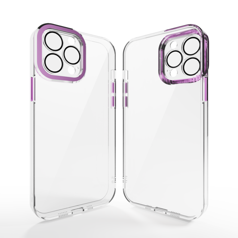 Coverzs Coverzs iPhone 12 Pro Transparente Hülle mit Kameraschutz (Lila) Coverzs Coverzs iPhone 12 Pro Transparente Hülle mit Kameraschutz (Lila)