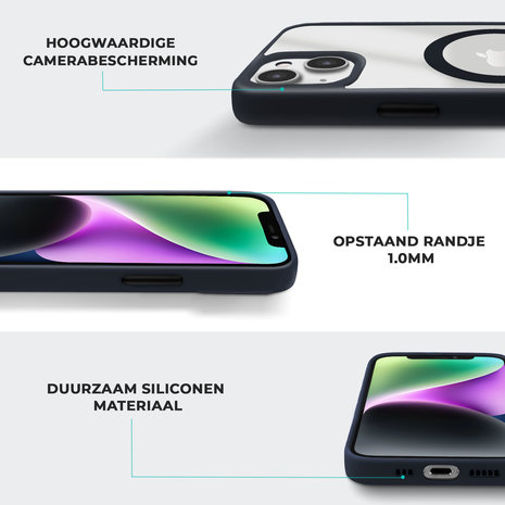 Coverzs Coverzs iPhone 13 MagSafe Hülle mattiert (Dunkelblau)