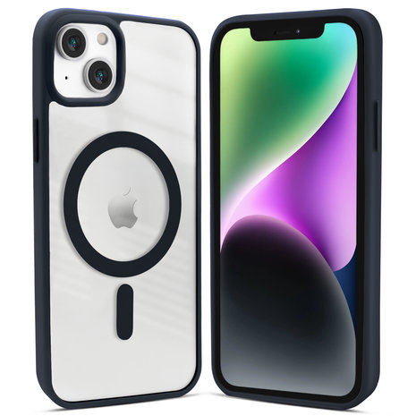 Coverzs Coverzs iPhone 14 Plus MagSafe Hülle mattiert (Dunkelblau)