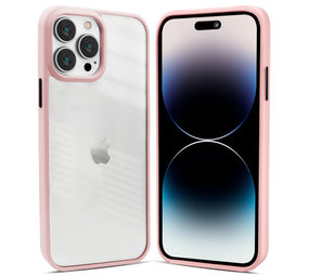 Coverzs iPhone 12 Pro Max Acrylrand Hülle mattiert (Pink)