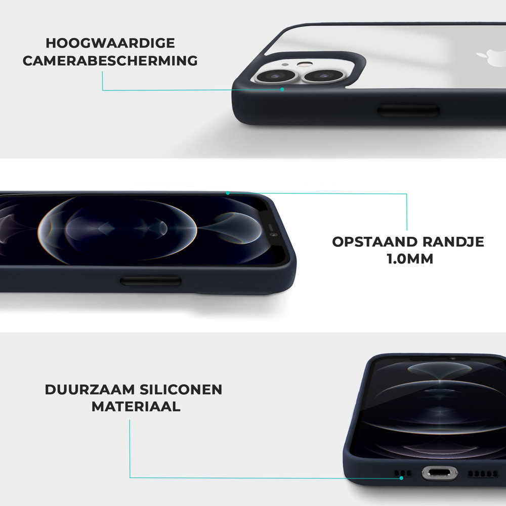 Coverzs Coverzs iPhone 12 Acrylrand Hülle mattiert (Dunkelblau) Coverzs Coverzs iPhone 12 Acrylrand Hülle mattiert (Dunkelblau)