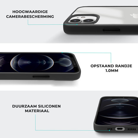 Coverzs Coverzs iPhone 12 Acrylrand Hülle mattiert (Schwarz) Coverzs Coverzs iPhone 12 Acrylrand Hülle mattiert (Schwarz)