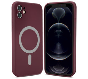 ShieldCase® iPhone 12 Magsafe Seidene Silikonhülle (Burgund)