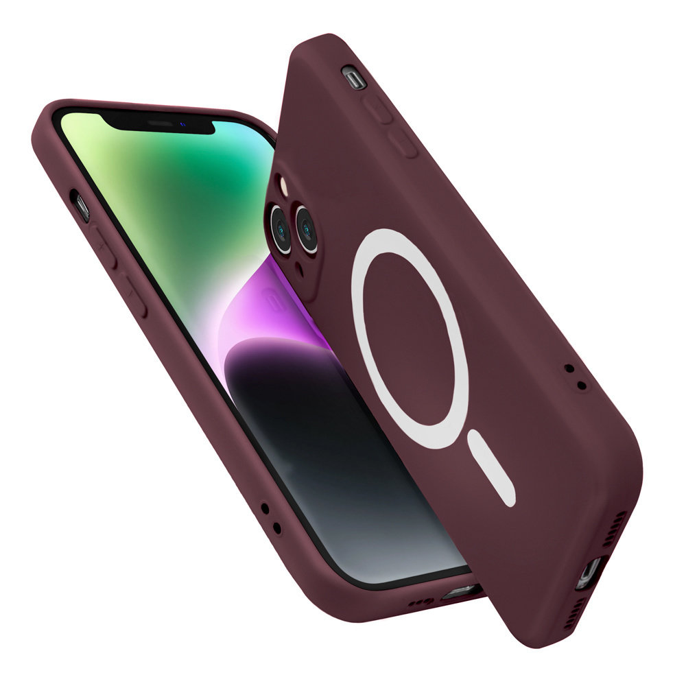 ShieldCase® ShieldCase iPhone 14 Magsafe Seidene Silikonhülle (Burgund) ShieldCase® ShieldCase iPhone 14 Magsafe Seidene Silikonhülle (Burgund)