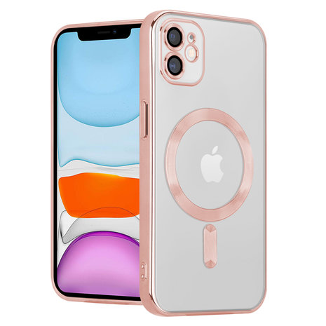 Coverzs Coverzs iPhone 11 Magsafe Hülle mit Kameraschutz (Pink)