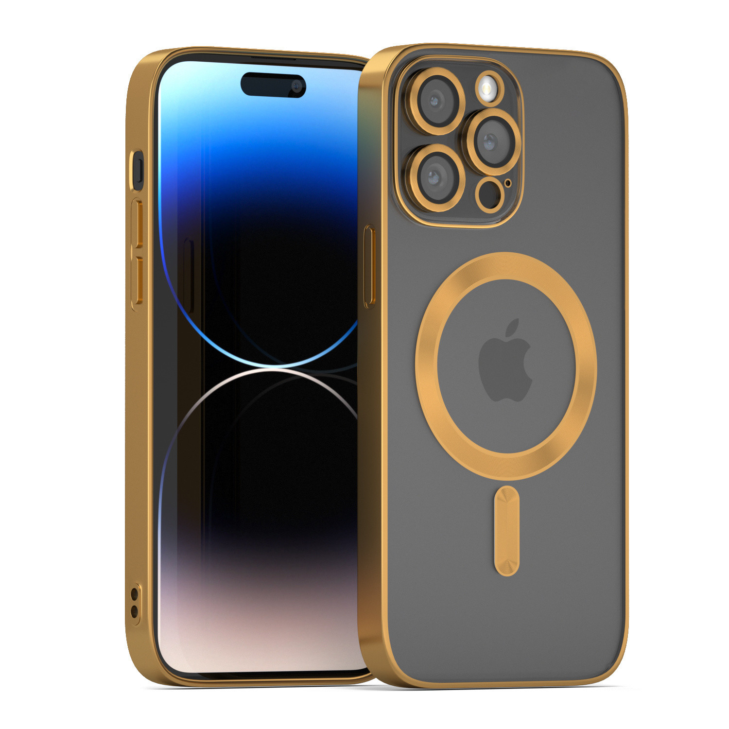 iPhone 13 Pro Magsafe Hlle mit Kameraschutz (Gold) - Huellen-shop.de