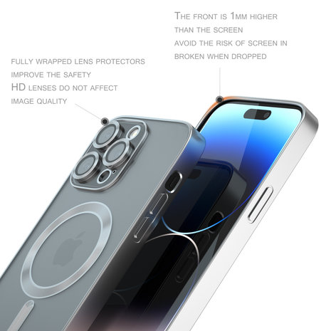 Samsung Galaxy S23 MagSafe Hülle mit Kameraschutz (Silber) 