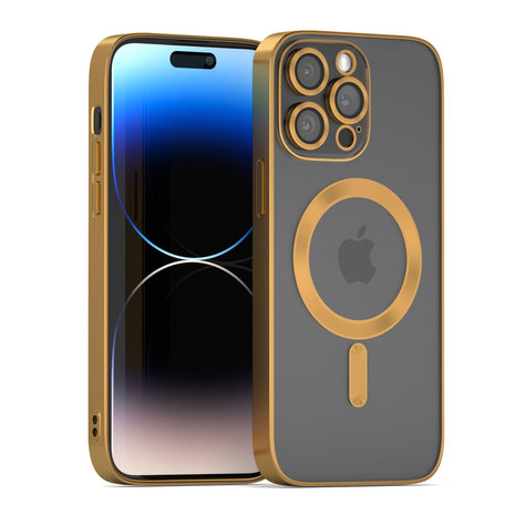 iPhone 13 Pro Max Magsafe Hülle mit Kameraschutz (Gold) - Huellen