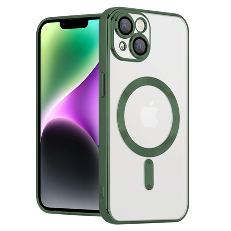 Coverzs Coverzs iPhone 14 Magsafe Hülle mit Kameraschutz (Dunkelgrün)